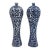 Vintage Chinoiserie Blue and White Tall Slender Dragon Vases - A Pair For Sale