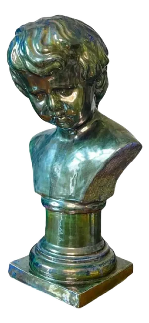 Bust of a Young Boy in Salted Stoneware by Louis Gustave Cambier & Roger Guérin, 1925