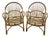 Vintage Rattan and Bamboo Armchairs, 1960s, Set of 2 For Sale
