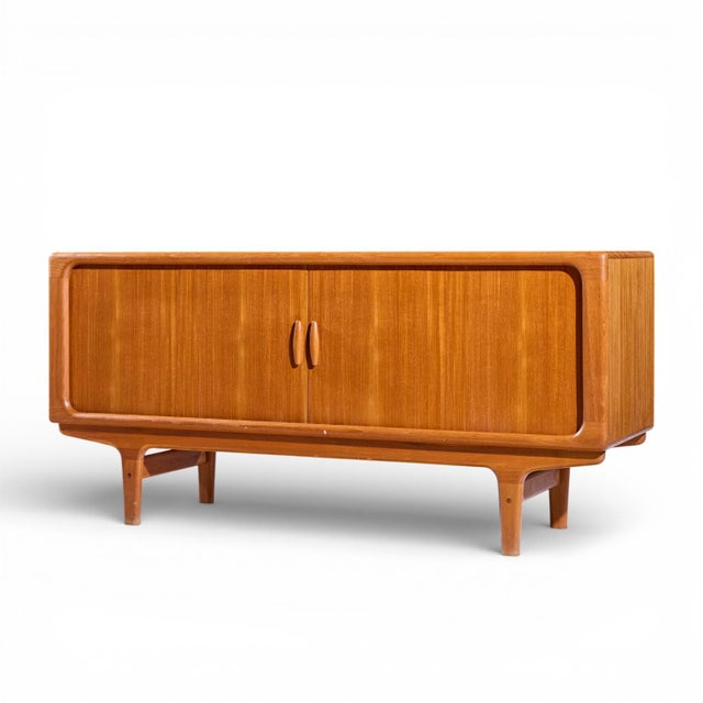 Mid-Century Modern Mid 20th Century Dyrlund Danish Teak Tambour Door Credenza For Sale - Image 3 of 11