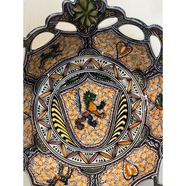 Coimbra Ceramic - Hand Painted Portuguese Fruit Basket 2 For Sale - Image 10 of 15