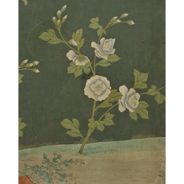 English Chinoiserie Decorated Flora and Fauna Folding Screen For Sale - Image 13 of 18