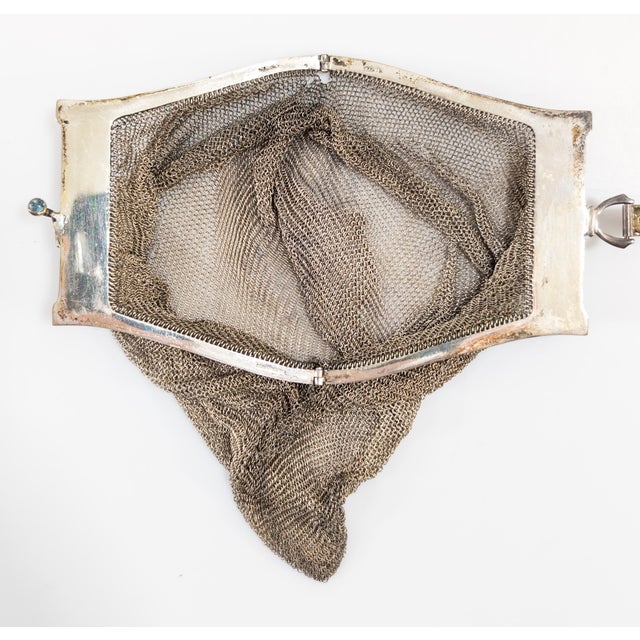 1920's Art Deco Sterling Silver Mesh Purse Clutch Bag by Napier For Sale - Image 12 of 12