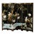 Vintage Wood Carved Black Lacquer 6 Panel Room Divider Screen For Sale