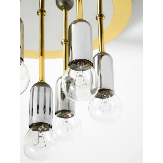 Postmodern Ceiling Lamp in Brass and Chrome from H. Schmidt Leuchtenfabrik, 1980s For Sale - Image 11 of 14