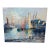 Mid Century Impressionist Painting of Boat Harbor Signed For Sale