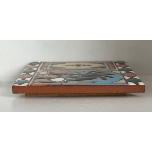 Vintage Earthtones Trademarked Set of 2 "KoKopelli" Southwestern Ceramic Tile Art Coasters For Sale - Image 9 of 9
