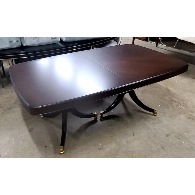 Thomasville Furniture Studio 455 Dark Walnut Double Pedestal Dining Table Chairish