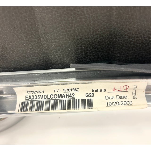 Metal 2009 Herman Miller Eames Aluminum Group Management Chair in Pebble Gray Leather For Sale - Image 7 of 7