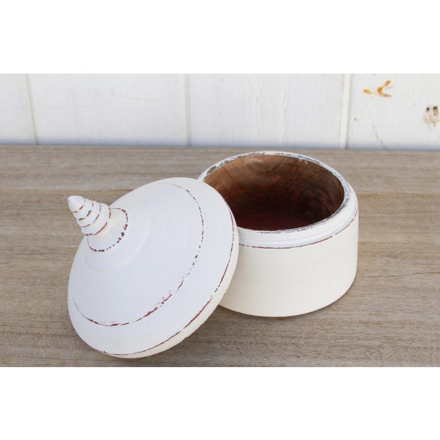 1950s Siwan Turned Wood White Box For Sale - Image 5 of 7