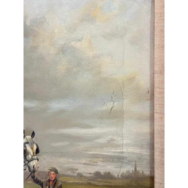 Wood John Hutchinson Antique British Oil Paintings Framed Pair For Sale - Image 7 of 12
