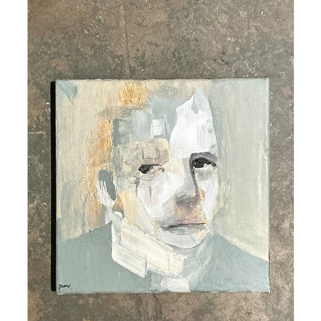 Vintage Abstract Expressionist Portrait Oil on Canvas For Sale - Image 10 of 12