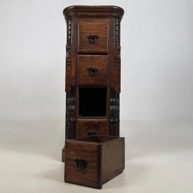 Antique Indian Carved Rosewood Chest of Drawers, 1900s For Sale - Image 11 of 14