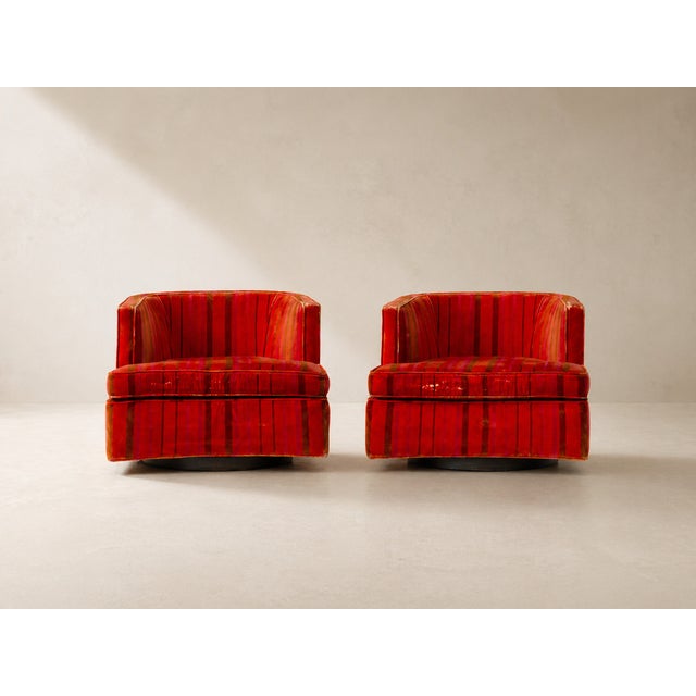 Mid-Century Modern Pair of Harvey Probber Swivel Lounge Chairs For Sale - Image 3 of 9