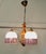 French Triple Fringed Glass Ceiling Pendant An excellent quality piece the light frame is made in brass and turned wood,...