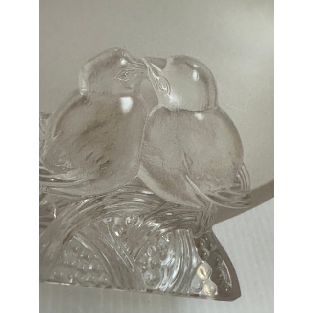 1938 Vintage Sign Verlys Frosted/Clear "Love Birds" Glass Vase For Sale - Image 12 of 17