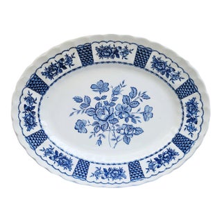 1980s Myott "Melody" Blue & White Serving Platter For Sale