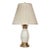 Vintage Ethan Allen Ivory Porcelain & Brass Leaf-Embossed Table Lamp For Sale