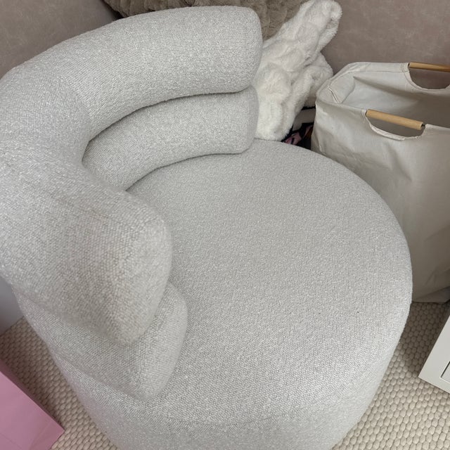 Modern Boucle Swivel Accent Chair For Sale - Image 10 of 12