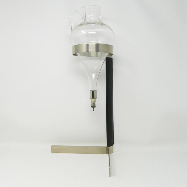 Model 5018 Wine Lifter in Stainless Steel with Black Leather Handle by Carl Auböck for Werkstätte Carl Auböck, 1970s For Sale - Image 9 of 9