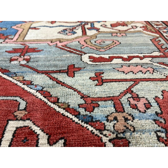 Antique Persian Serapi Rug 9'11" X 13’4" For Sale - Image 11 of 15