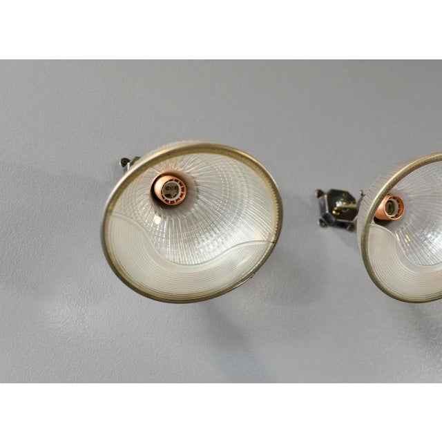 Silver Wall Sconces from Holophane, 1940s, Set of 2 For Sale - Image 8 of 10