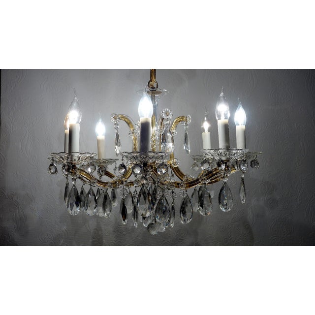 Maria Theresia 8-Light Chandelier from Palwa, 1960s, in Very Good conditions. Designed 1960 to 1969 This piece has an...