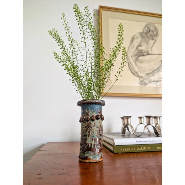 Vintage Brutalist Ceramic Vase, 1970s For Sale - Image 9 of 11