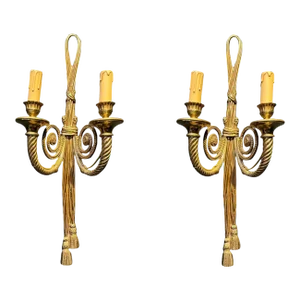 1930's French Gild Bronze Sconces - a Pair