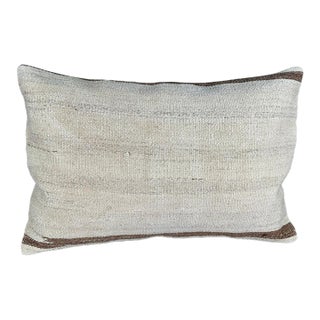 Turkish Hemp Pillow Cushion Natural Beige Brown Pillow Cushion Cover 16" x 24" For Sale