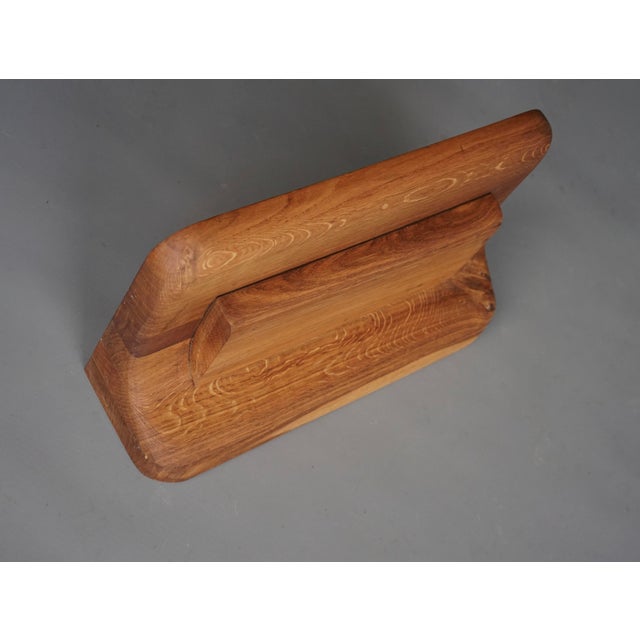 Small Brutalist Oak Wall Shelf, 1950s For Sale - Image 6 of 11