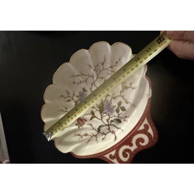 Antique Victorian Carlsbad Bee Hive Mark Floral & Gilt Decorated Porcelain Bowl For Sale - Image 4 of 5