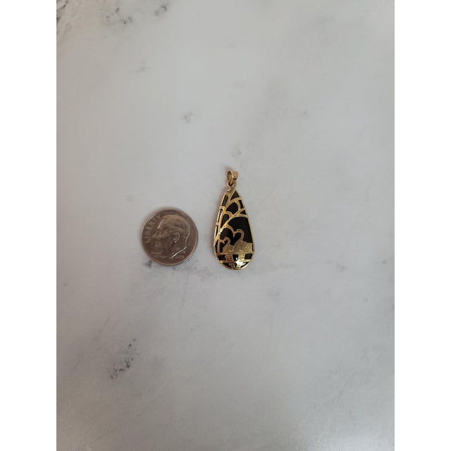 Contemporary Smoky Quartz Jadeite with Swan Design in 14k Yellow Gold 16" For Sale - Image 3 of 3