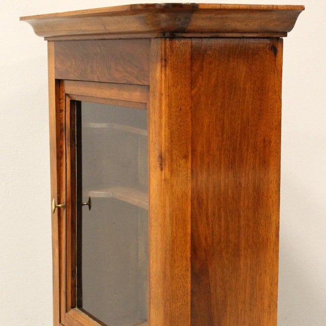 Wood Antique Walnut Wall Display Cabinet For Sale - Image 7 of 11