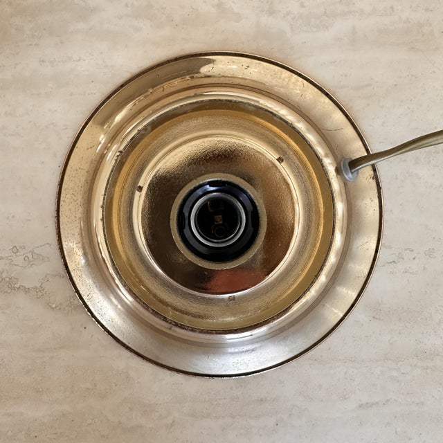 White Swirl Murano Glass Table Lamp with Brass Bases, 1970s For Sale - Image 17 of 18