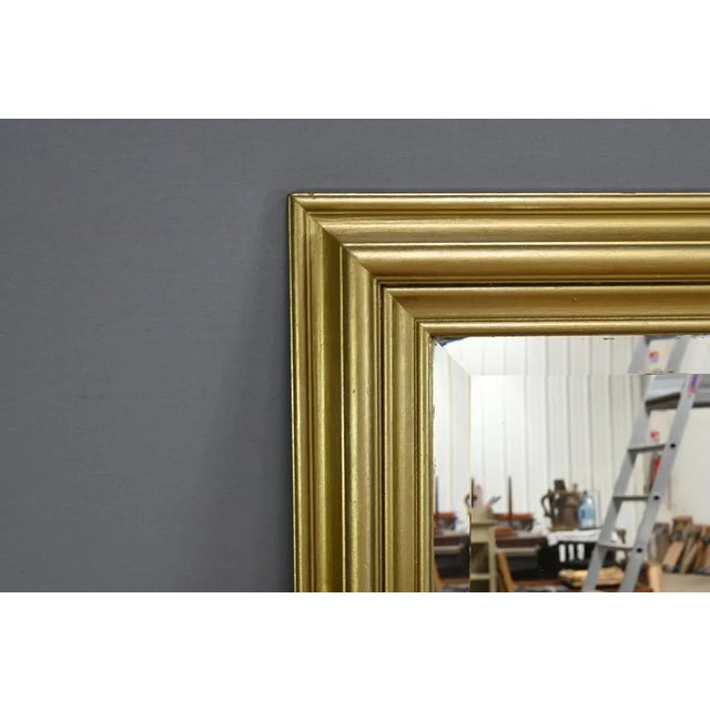 Rectangular Gilded Wood Mirror, 1950 For Sale - Image 6 of 13