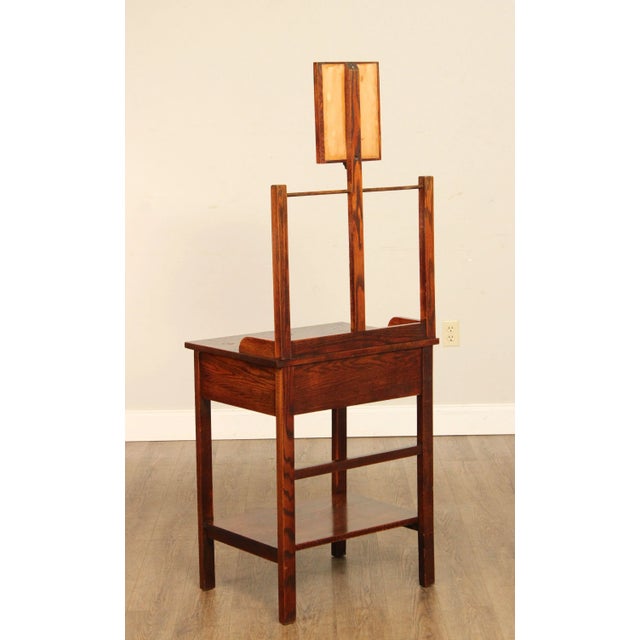 Antique Arts & Crafts Oak Shaving Stand For Sale - Image 12 of 12