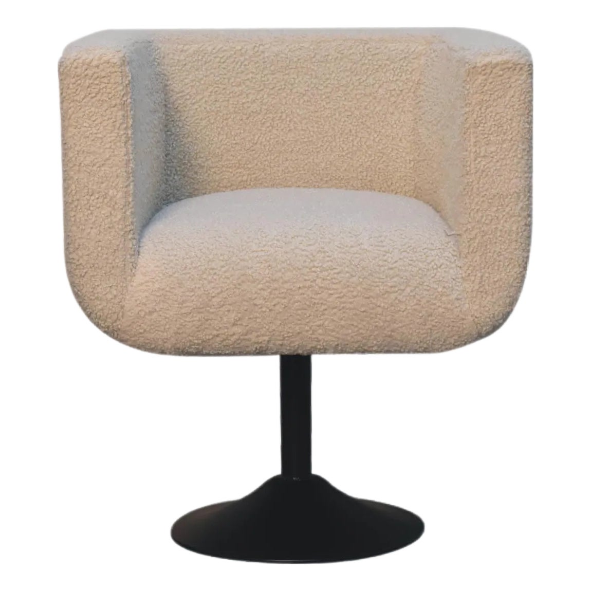 Cream Bouclé Swivel Accent Chair | Chairish