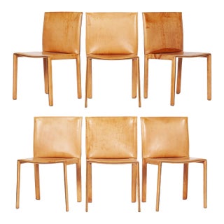 Set of 6 Enrico Pellizzoni Leather Dining Chairs For Sale