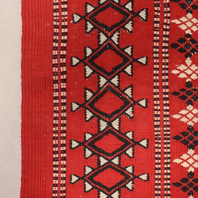 Red Kilim Rug in Cotton and Wool, Morocco For Sale - Image 8 of 10