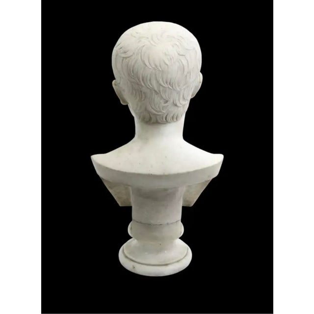 19th Century Italian Grand Tour Marble Bust of Augustus Caesar For Sale - Image 5 of 8