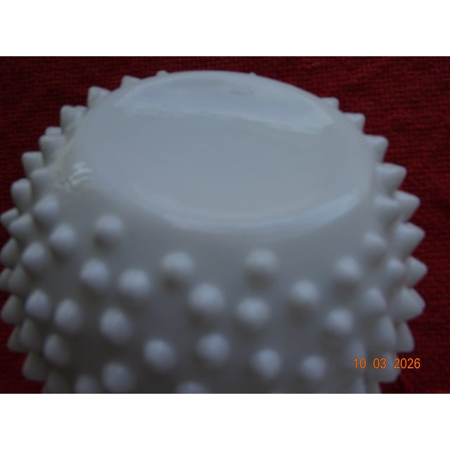 American Vintage Rare Find White Hobnail Milkglass Globe For Sale - Image 3 of 3