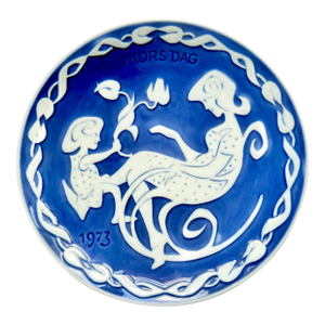 Vintage Mors Dag Mother’s Day Plate by Royal Copenhagen - Blue & White Scandinavian Porcelain, 6”