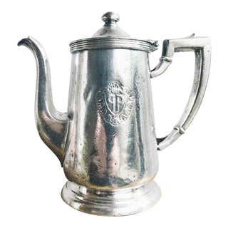 Vintage Silver Plated Coffee Pot From the Plaza Hotel in NYC For Sale