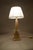 Brass Corn Table Lamp with White Pleated Shade, 1970s For Sale - Image 6 of 14