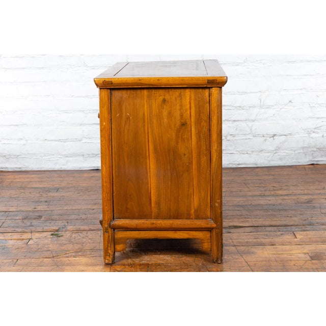 Early 20th Century Chinese Elmwood & ronze Medallion Hardware Side Chest For Sale In New York - Image 6 of 13