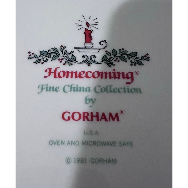 1980s Homecoming Dinnerware Set by Gorham Red Berries, Green Leaves & Trim - Set of 66 For Sale - Image 10 of 11