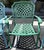Vintage Cast Aluminum Brightly Painted Outdoor Armchairs- Set of 6 For Sale - Image 9 of 18
