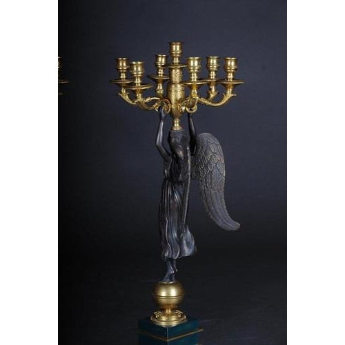 Empire Ceremonial Bronze Candelabras in the style of P. P. Thomire, Set of 2 For Sale - Image 14 of 18