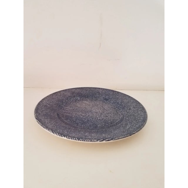 Vintage 1960s Royal Stafford Earthenware Denim Pattern Salad Plates - Set of 8 For Sale In Phoenix - Image 6 of 7